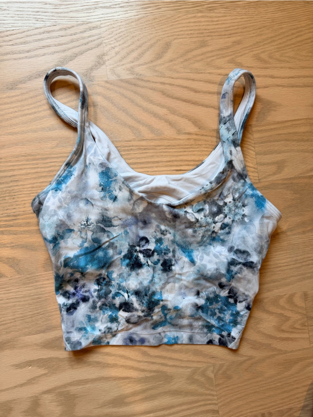 lululemon athletica Blue, Gray and White Tie-Dye Align Tank Top